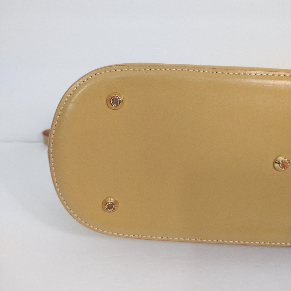 Arcadia cream and tan leather satchel bag - Picture 7 of 12